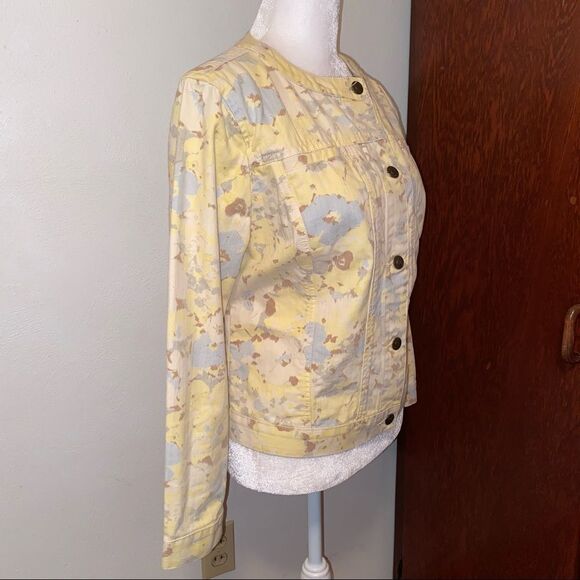 Vintage Yellow Floral Denim Jacket - Picture 3 of 6